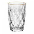 Copo Alto com Fio de Ouro Diamond 390ml Vidro - Lyor