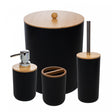 Conjunto 4 Peças para Banheiro Preto Plástico Lyor