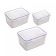 Conjunto 3 Potes Herméticos com Cesto Escorredor Branco Plástico - Lyor