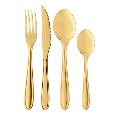 Faqueiro 24 Peças Gastro Dourado Aço Inox - Lyor