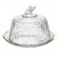 Queijeira com Tampa New Butterfly com Fio de Ouro 19,5cm x 13,5cm Cristal Ecológico - Lyor