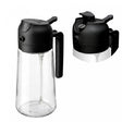 Galheteiro 2 em 1 com Borrifador Plástico 450ml Preto Vidro - Lyor
