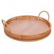 Bandeja Redonda com Alça Kali 25cm x 4,5cm Plástico - Lyor