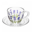 Xícara de Café com Pires Lavanda Hand Painting 80ml Cristal Ecológico - Lyor