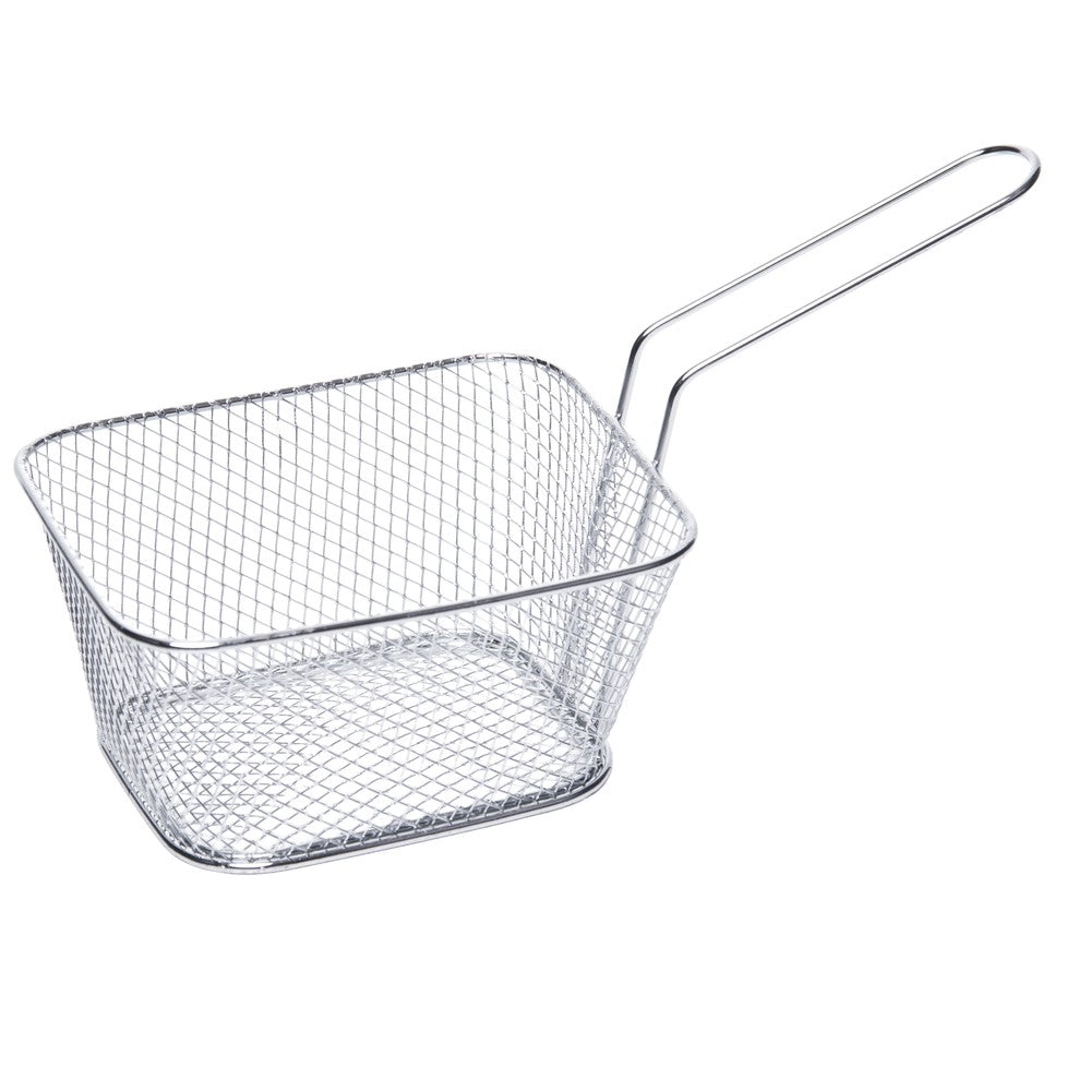Cesta para Servir Retangular com Alça 11cm x 7cm Aço Inox - Rojemac Profissional