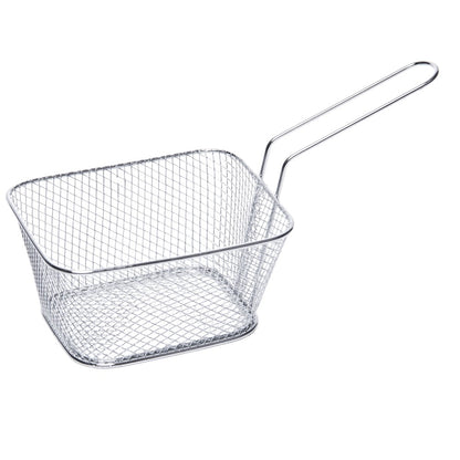 Cesta para Servir Retangular com Alça 11cm x 7cm Aço Inox - Rojemac Profissional