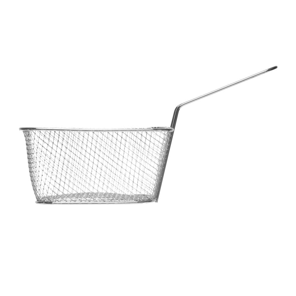 Cesta para Servir Retangular com Alça 11cm x 7cm Aço Inox - Rojemac Profissional