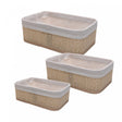 Conjunto 3 Cestas Retangulares com Forro em Tecido Cozy Bambu – Lyor