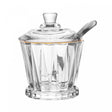 Açucareiro com Colher e Tampa Radial Fio de Ouro 210ml Cristal - Lyor