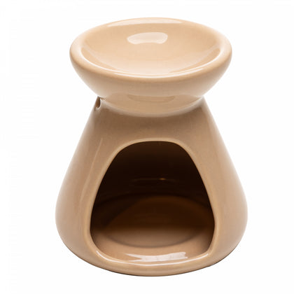 Difusor para Óleos Essenciais com Vela 8cm x 8cm x 8,5cm Bege Cerâmica - Lyor