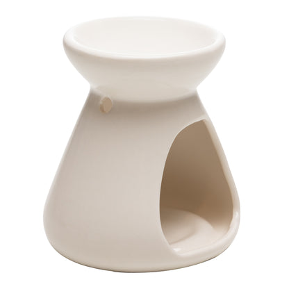Difusor para Óleos Essenciais com Vela 8cm x 8cm x 8,5cm Branco Cerâmica - Lyor