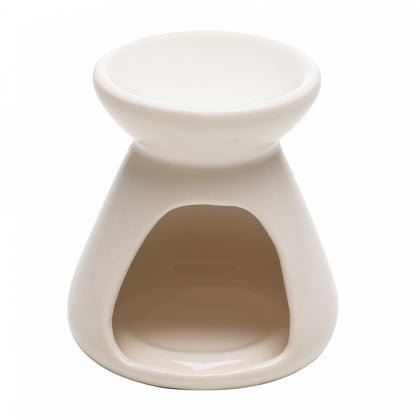Difusor para Óleos Essenciais com Vela 8cm x 8cm x 8,5cm Branco Cerâmica - Lyor