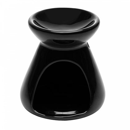 Difusor para Óleos Essenciais com Vela 8cm x 8cm x 8,5cm Preto Cerâmica - Lyor