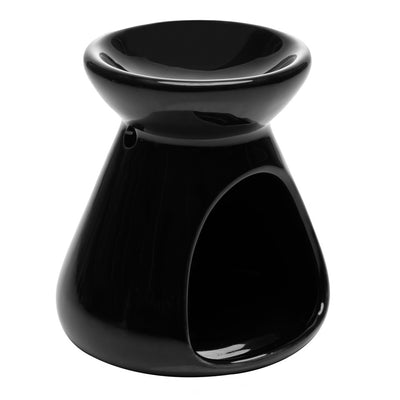 Difusor para Óleos Essenciais com Vela 8cm x 8cm x 8,5cm Preto Cerâmica - Lyor