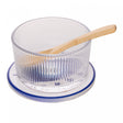 Conjunto 3 Peças Petisqueira Redonda com Colher e Suporte Greek 10 x 10 x 6,5cm Vidro - Lyor