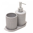 Conjunto 3 Peças para Banheiro Pillars Cinza Cerâmica - Lyor