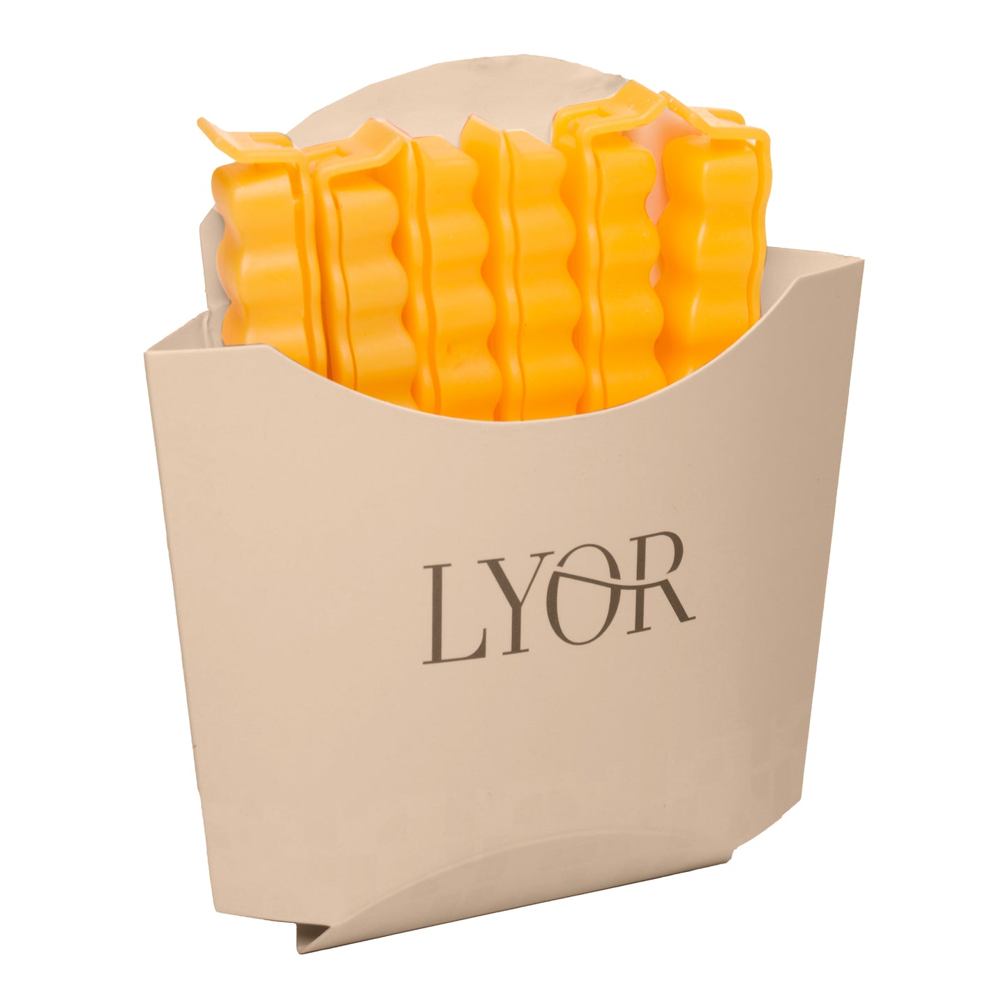 Conjunto 6 Prendedores para Embalagens Suporte Imã French Fries Bege Plástico - Lyor