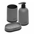 Conjunto 3 Peças para Banheiro Cinza Plástico - Lyor