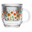 Caneca com Infusor e Tampa Primavera com Flores Lilás 330ml Vidro - Lyor