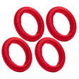 Conjunto 4 Anéis para Guardanapo Tressê Vermelho Plástico - Lyor