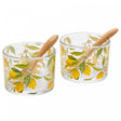 Conjunto 2 Molheiras com Colheres Siciliano 7cm x 7cm x 5cm Vidro - Lyor