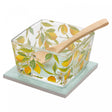 Conjunto 3 Peças Petisqueira Quadrada com Colher e Suporte Siciliano 12cm x 10cm x 6,6cm Vidro Lyor