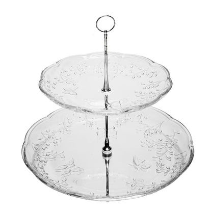 Prato para Doce 2 Andares New Butterfly 20cm/26cm Cristal Ecológico - Lyor