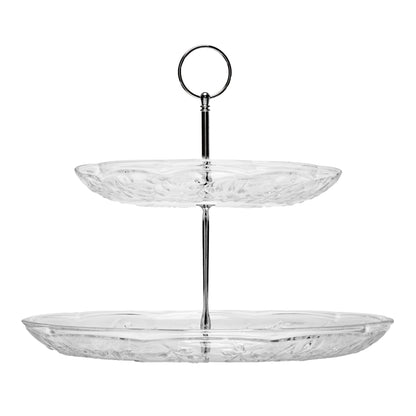 Prato para Doce 2 Andares New Butterfly 20cm/26cm Cristal Ecológico - Lyor