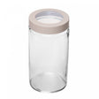 Pote com Tampa Bege com Visor Acrilíco 1,8L Vidro - Lyor