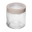 Pote com Tampa Bege com Visor Acrilíco 950ml Vidro - Lyor
