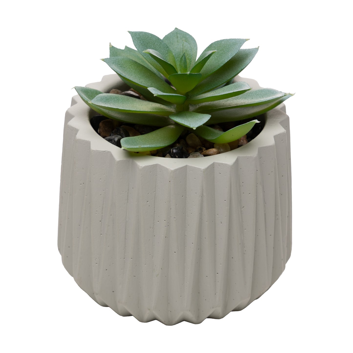 Cachepot com Sucelenta Artificial Prismatto 9cm x 10cm Cinza Cimento - Lyor