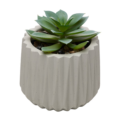 Cachepot com Sucelenta Artificial Prismatto 9cm x 10cm Cinza Cimento - Lyor
