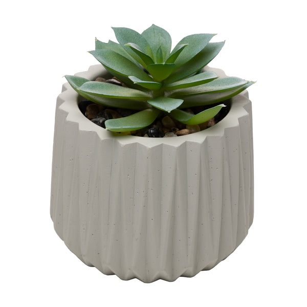 Cachepot com Sucelenta Artificial Prismatto 9cm x 10cm Cinza Cimento - Lyor