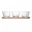 Conjunto 3 Bowls com Suporte de Bambu New Butterfly 25,5cm x 9cm x 6cm Cristal - Lyor