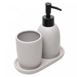 Conjunto 3 Peças para Banheiro Londres 220ml Cinza Cerâmica - Lyor