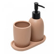 Conjunto 3 Peças para Banheiro Londres 220ml Terracota Cerâmica - Lyor