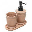 Conjunto 3 Peças para Banheiro Greece 200ml Terracota Cerâmica - Lyor