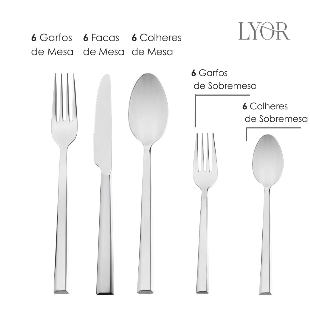 Faqueiro Toledo 30 Peças Aço Inox - Lyor