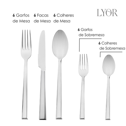 Faqueiro Toledo 30 Peças Aço Inox - Lyor
