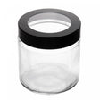 Pote com Tampa Preta com Visor Acrilíco 880ml Vidro - Lyor