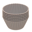 Conjunto 6 Formas Redondas para Cupcake 7cm x 3cm Cinza Silicone - Lyor