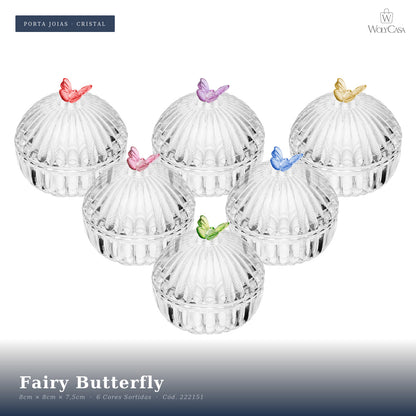 Porta Joias Fairy Butterfly 8cm x 7cm Cristal - Lyor (SORTIDO)