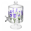 Suqueira Bold com Pé e Tampa Lavanda Hand Painting 2L Cristal Lyor