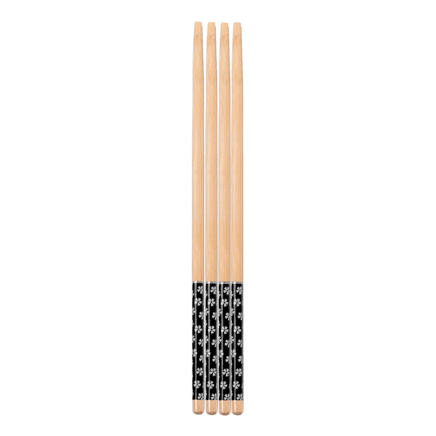 Conjunto 2 Pares de Hashis Sunflower 24cm x 1cm Preto Bambu - Lyor