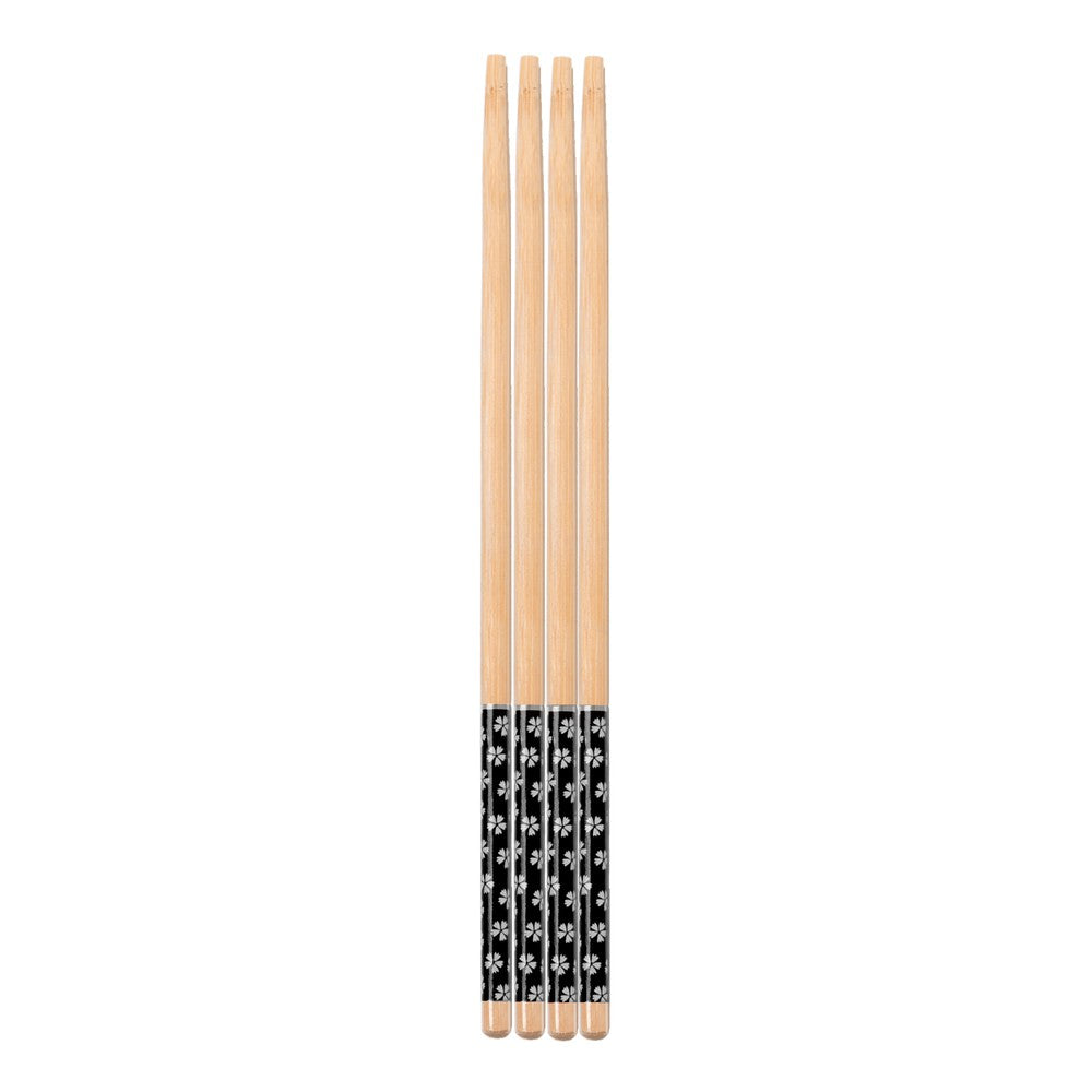 Conjunto 2 Pares de Hashis Sunflower 24cm x 1cm Preto Bambu - Lyor