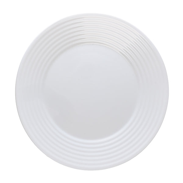 Prato Raso Mirage 25,5cm x 2,5cm Branco Opalino - Lyor