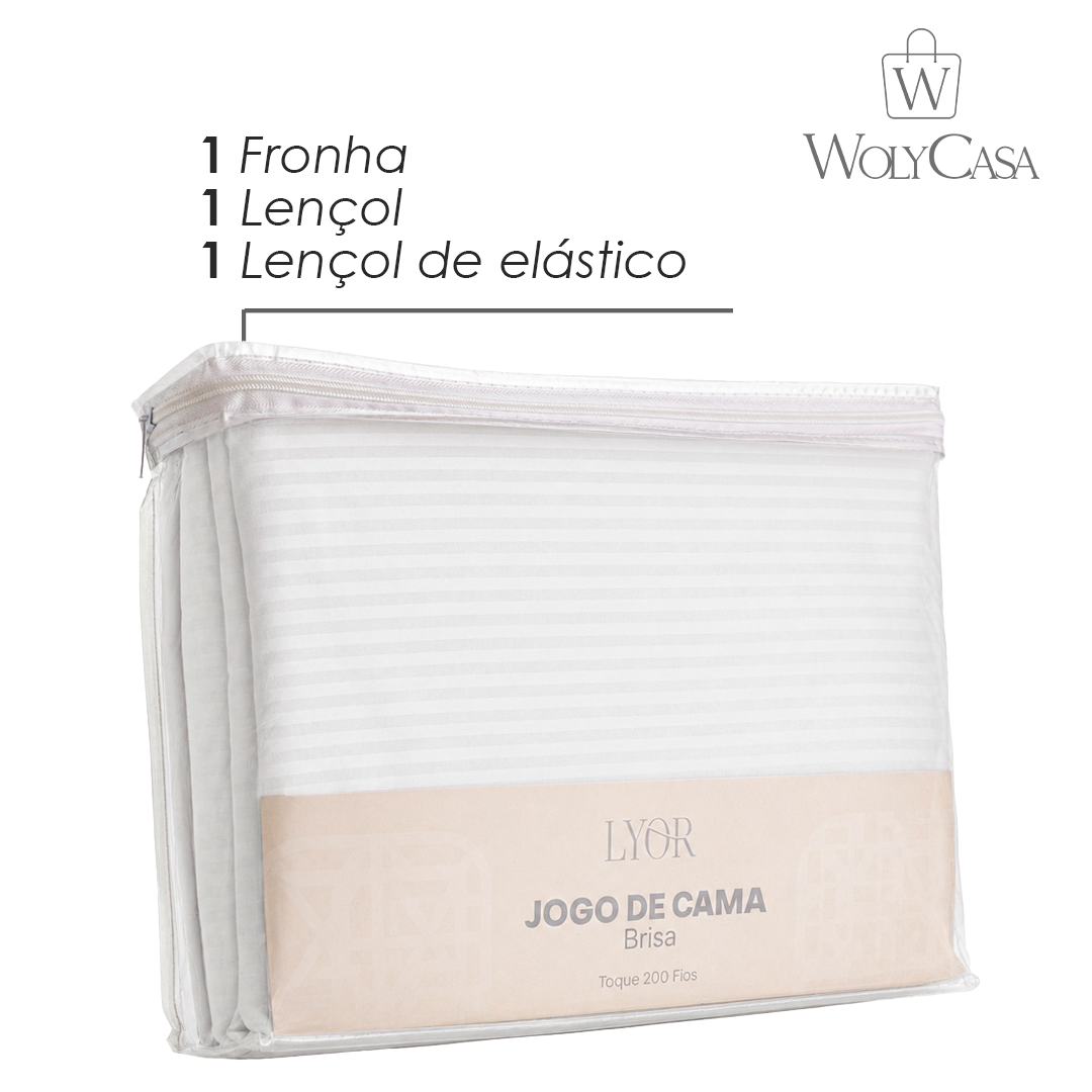 Jogo de Cama Solteiro Brisa Toque 200 Fios Branco Microfibra - Lyor