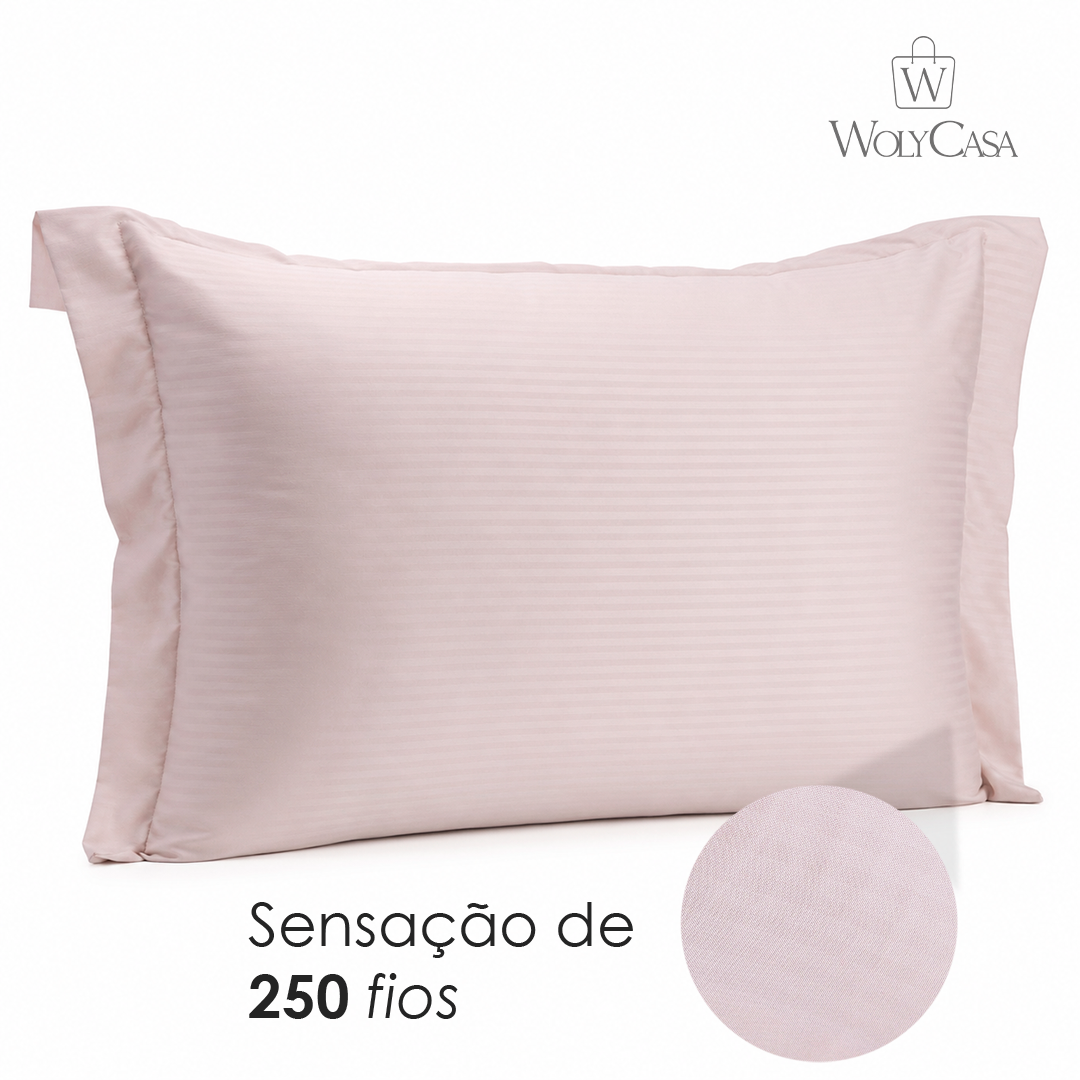 Fronha Brisa 50cm x 70cm Toque 200 Fios Rosa Microfibra - Lyor