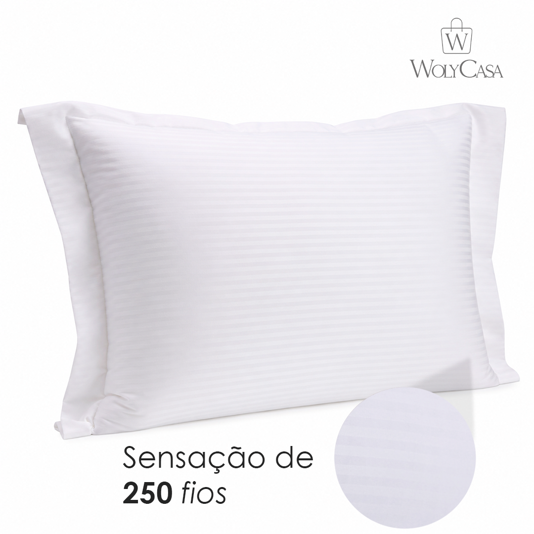 Fronha Brisa 50cm x 70cm Toque 200 Fios Branco Microfibra - Lyor