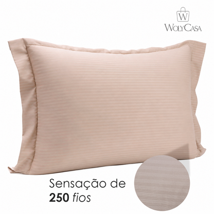 Fronha Brisa 50cm x 70cm Toque 200 Fios Bege Microfibra - Lyor